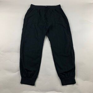 Pact Black Linen Blend High Rise Jogger Lounge Pant L